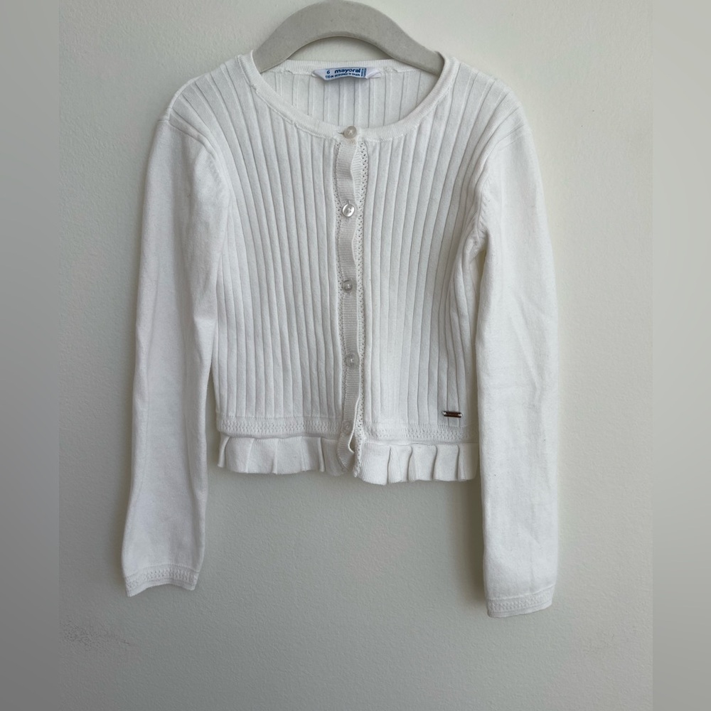 Mayoral white cardigan Size 6